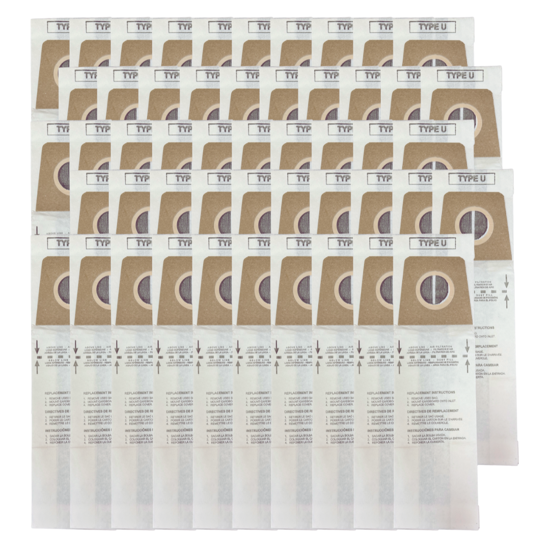The Better Bundle Replacement 50 Pack Vacuum Bags For Dirt Devil Type U | Replaces #3920048001, Made in USA - VacBagsUSA